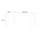 Ausziehbarer Holztisch weiß 140-190x90cm Wohnzimmer Esszimmer Jesi Hout Sales