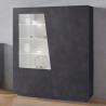 Moderne Anrichte mit Vitrinenregal 120x43 cm im Design Schiefer Vega Bias Aktion