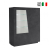 Moderne Anrichte mit Vitrinenregal 120x43 cm im Design Schiefer Vega Bias Verkauf