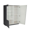 Moderne Anrichte mit Vitrinenregal 120x43 cm im Design Schiefer Vega Bias Sales