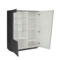 Sideboard mit Bücherregal-Vitrine Schiefer-Design Wohnzimmer Vega Bias