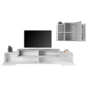 Wohnzimmer-Wand-TV-Schrank weiß grau Corona Sales