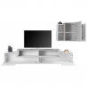 Wohnwand Wohnzimmer Hängeschrank TV-Möbel Weiß Grau Corona Sales