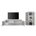 Wohnwand Weiß Grau TV-Schrank Vitrine Corona Sales