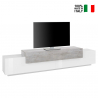 TV-Ständer Design 240cm mit 4 Fächern und 3 Türen in Weiß/Grau Corona Low Grey Verkauf