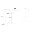 Sideboard 3 Türen 150cm Hochglanz Weiß für Eingangsbereich & Wohnzimmer Magic Lawe Lagerbestand