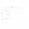 Sideboard 3 Türen 150cm Hochglanz Weiß für Eingangsbereich & Wohnzimmer Magic Lawe Lagerbestand