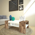 Niedriges Design Couchtisch Wohnzimmer zweifarbig Sofa 110x60cm Kirsche Ahorn Aktion