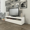 TV-Lowboard Wohnzimmer 130 cm, 2 Fächer, 1 Tür, Hochglanz Weiß, Burrata Smart Aktion