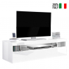 TV-Lowboard Wohnzimmer 130 cm, 2 Fächer, 1 Tür, Hochglanz Weiß, Burrata Smart Verkauf