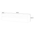 TV-Lowboard Wohnzimmer 130 cm, 2 Fächer, 1 Tür, Hochglanz Weiß, Burrata Smart Rabatte