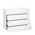 Designer-Kommode Schlafzimmer 4 Schubladen Hochglanz Weiß Arco Draw Sales