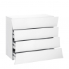 Designer-Kommode Schlafzimmer 4 Schubladen Hochglanz Weiß Arco Draw Sales