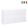 Schlafzimmerkommode mit 6 Schubladen weiß glänzend Arco Sideboard Verkauf