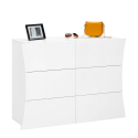 Kommode mit 6 Schubladen für Schlafzimmer Glänzend Weiß Arco Dresser