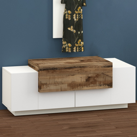 Niedriges Flur-Sideboard mit 2 Türen und Klappeinsatz Coro Baix Acero Aktion