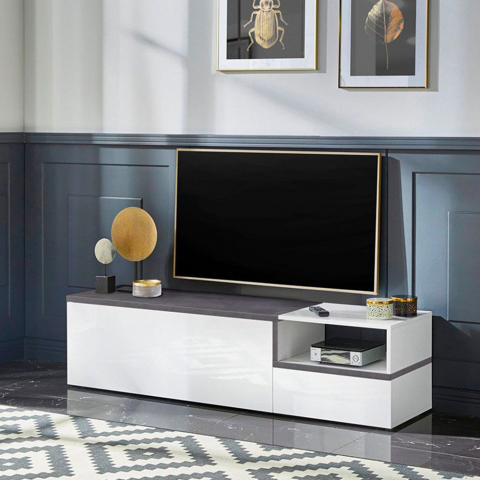 TV-Lowboard Wohnzimmer 160cm 2 Türen 1 Fach Design Zet Kiwey Ardesia M Aktion