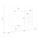 Wohnwand mit TV-Schrank, Vitrine und Hängeschrank in Weiß Anthrazit Egypt Katalog