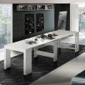 Ausziehbarer Konsolentisch Hochglanz Weiß 90x51-300cm Pratika White Aktion