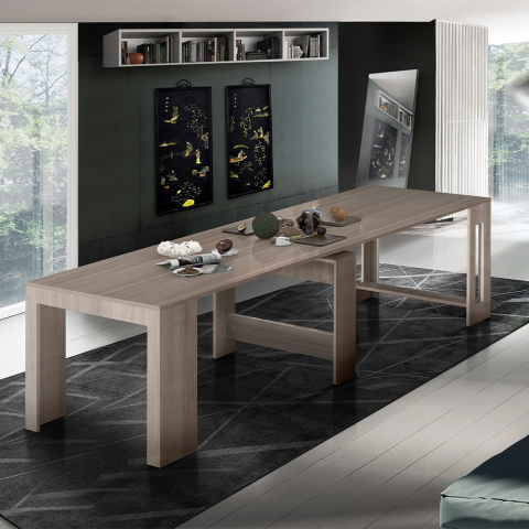 Ausziehbarer Konsolentisch Esstisch 90x51-300cm Ulmenholz Pratika Pearl Aktion