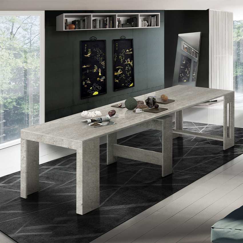 Moderner ausziehbarer Konsolentisch 90x51-300cm Eingang Pratika Pilka Aktion Moderner ausziehbarer Konsolentisch 90x51-300cm Eingang Pratika Pilka Aktion