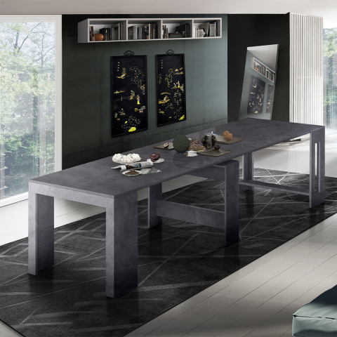 Ausziehbarer Konsolentisch Esstisch 90x51-300cm schwarz Pratika Aktion
