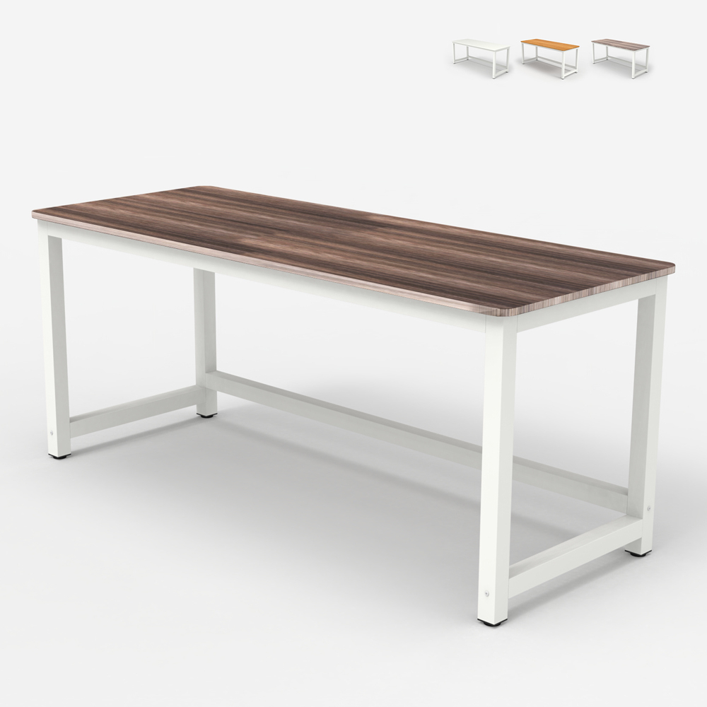 Design Bürotisch Metall weiß rechteckig 160x70cm Bridgewhite 160