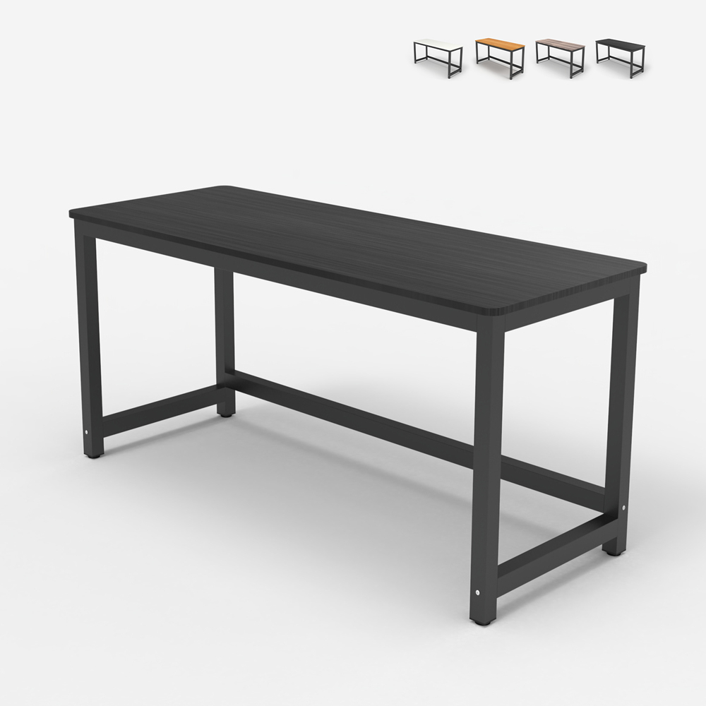 Rechteckiger Bürotisch 120x60cm Holz Metall schwarz modern Bridgeblack 120