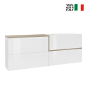Moderne Design-Sideboard 4 Klapptüren Wohnzimmer 210cm Zet Pavin Acero Verkauf