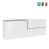 Moderne Design-Sideboard 4 Klapptüren Wohnzimmer 210cm Zet Pavin Acero Verkauf