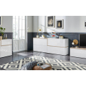 Moderne Design-Sideboard 4 Klapptüren Wohnzimmer 210cm Zet Pavin Acero Lagerbestand