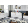 Moderne Design-Sideboard 4 Klapptüren Wohnzimmer 210cm Zet Pavin Acero Lagerbestand