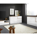 Moderne Design-Sideboard 4 Klapptüren Wohnzimmer 210cm Zet Pavin Acero Auswahl