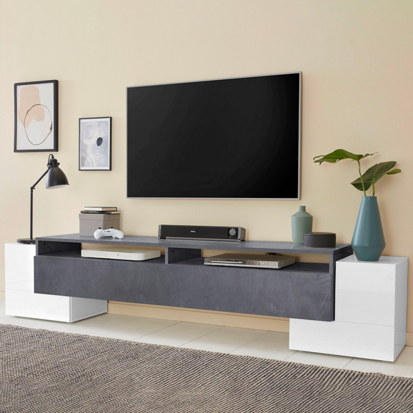 Design-TV-Schrank 210 cm mit Klapptür, 2 Fächer Pillon Ardesia XXL Aktion Design-TV-Schrank 210 cm mit Klapptür, 2 Fächer Pillon Ardesia XXL Aktion
