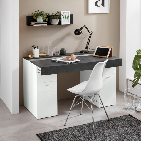 Büroschreibtisch 130x60cm platzsparend mit verschiebbarer Tischplatte Sliding L Ardesia Aktion