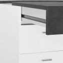 Schreibtisch Büro 130x60cm platzsparend Schiebeplatte Sliding L Ardesia