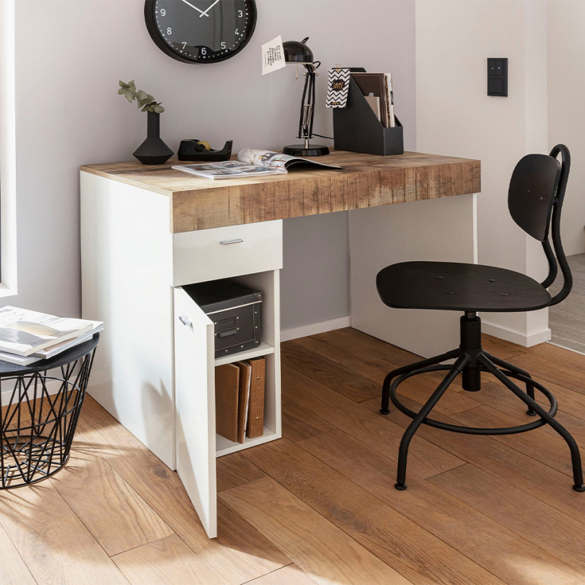 Platzsparender Schreibtisch Ausziehbare Arbeitsfläche Büro 100x60cm Sliding M Acero