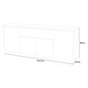 Hochglanz weiß Sideboard 210cm Schublade 4 Türen Eingang Esszimmer Mito Rabatte