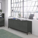 Sideboard Metis Four Up Report, 170 cm, 3 Türen, Schublade, hochglanz Anthrazit Aktion