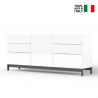 Sideboard 170cm weiß glänzend mit Tür und 6 Schubladen Metis Side Up