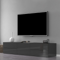 Anthrazit-glänzender TV-Schrank 170cm 4 Schubladen Design Metis Living Report