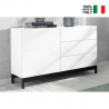 Sideboard Wohnzimmerschrank 110cm mit Tür und 3 Schubladen in Hochglanz Weiß Metis Up Three Verkauf