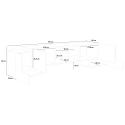 TV-Schrank 190cm, 4 Türen, 2 Regale, modernes Design, Pillon Ardesia XL Lagerbestand