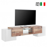 Fernsehmöbel mit 2 Glasböden, 4 Türen, 190 cm, Wohnzimmer, Pillon Acero XL Verkauf
