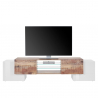 Fernsehmöbel mit 2 Glasböden, 4 Türen, 190 cm, Wohnzimmer, Pillon Acero XL Angebot