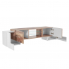 Fernsehmöbel mit 2 Glasböden, 4 Türen, 190 cm, Wohnzimmer, Pillon Acero XL Sales