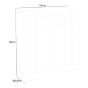 Moderne Design-Vitrine mit 2 Türen für das Wohnzimmer, Pillon Trivum Acero Lagerbestand