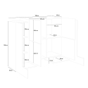 Sideboard 6 Türen 130cm Flur Wohnzimmer Design Pillon Vaux Acero