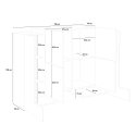 Moderne Designer-Kommode mit 6 Türen, 130 cm, Pillon Vaux Lagerbestand