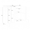 Moderne Designer-Kommode mit 6 Türen, 130 cm, Pillon Vaux Lagerbestand